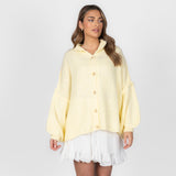 Maria Inês – Cardigan Oversized com Botões Statement de Luxo