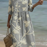 Vestido informal de mulher com estampado floral.