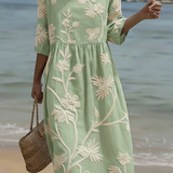 Vestido informal de mulher com estampado floral.