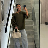 Mia – Camisola "Off-Shoulder" em Malha Ultra-Suave