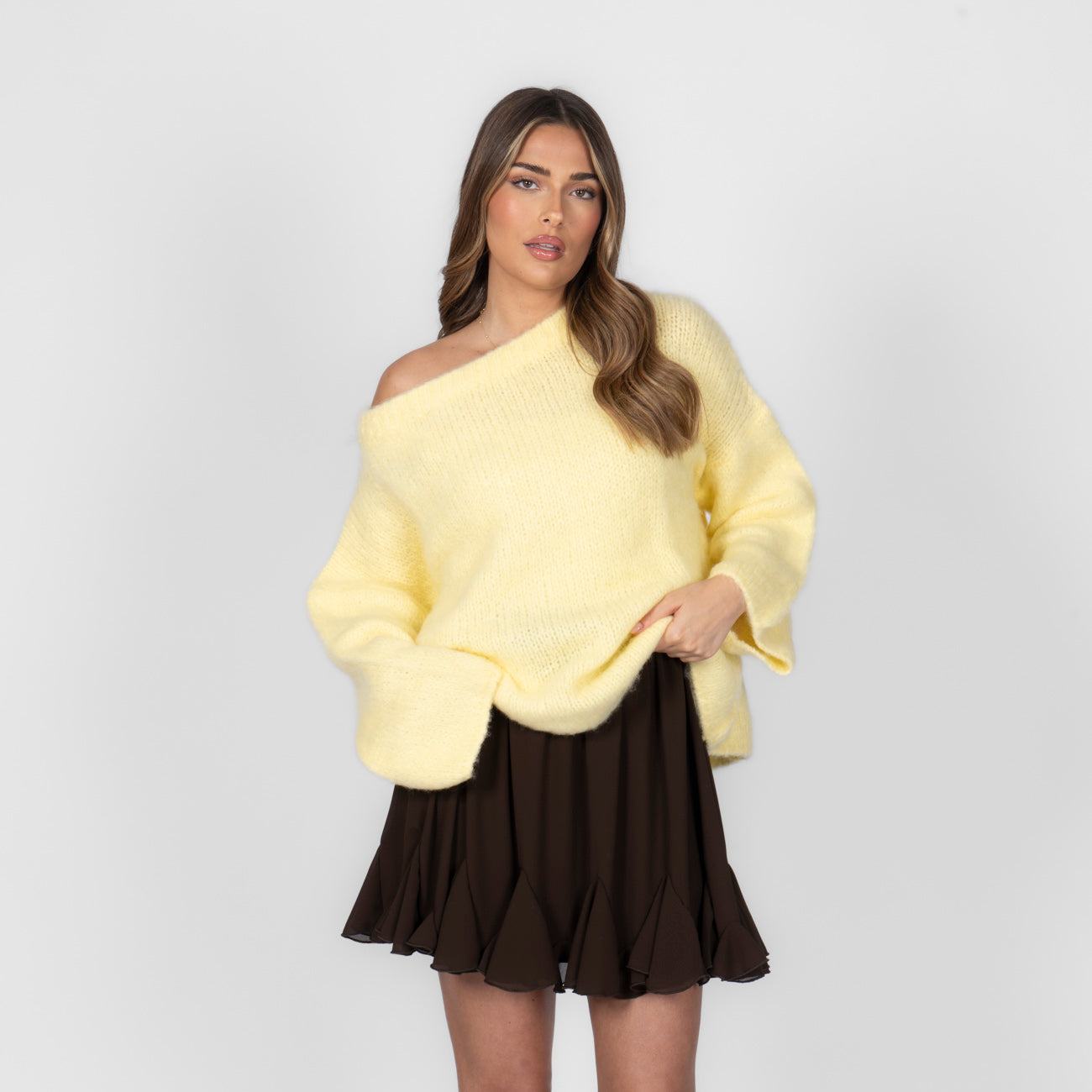 Mia – Camisola "Off-Shoulder" em Malha Ultra-Suave
