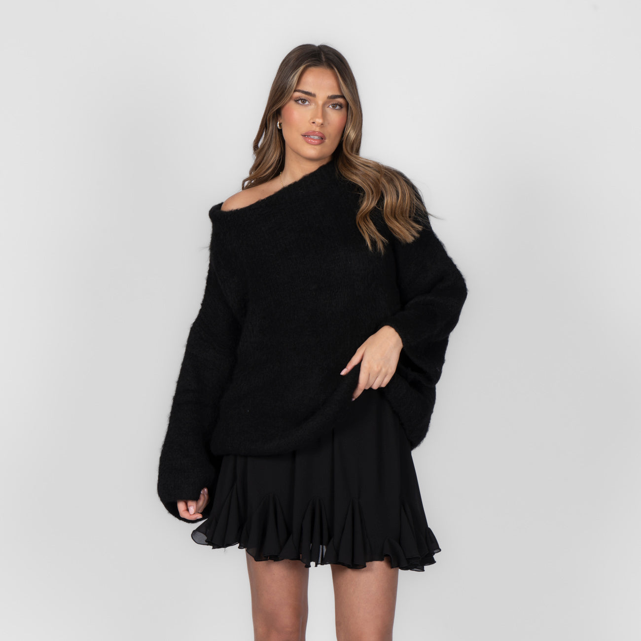 Mia – Camisola "Off-Shoulder" em Malha Ultra-Suave
