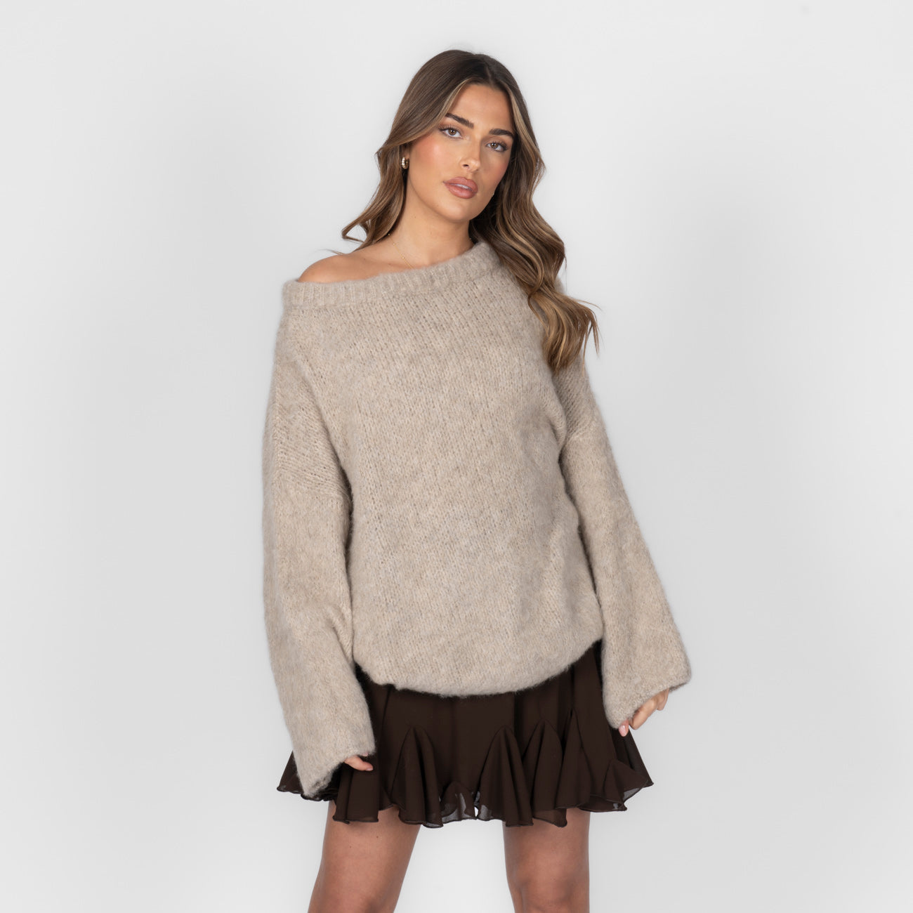 Mia – Camisola "Off-Shoulder" em Malha Ultra-Suave