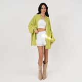 Maria Inês – Cardigan Oversized com Botões Statement de Luxo