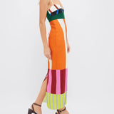 Paloma – Vestido longo listrado colorido