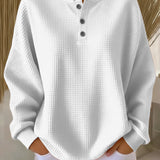 Helle™ | Sweater de Malha em Waffle