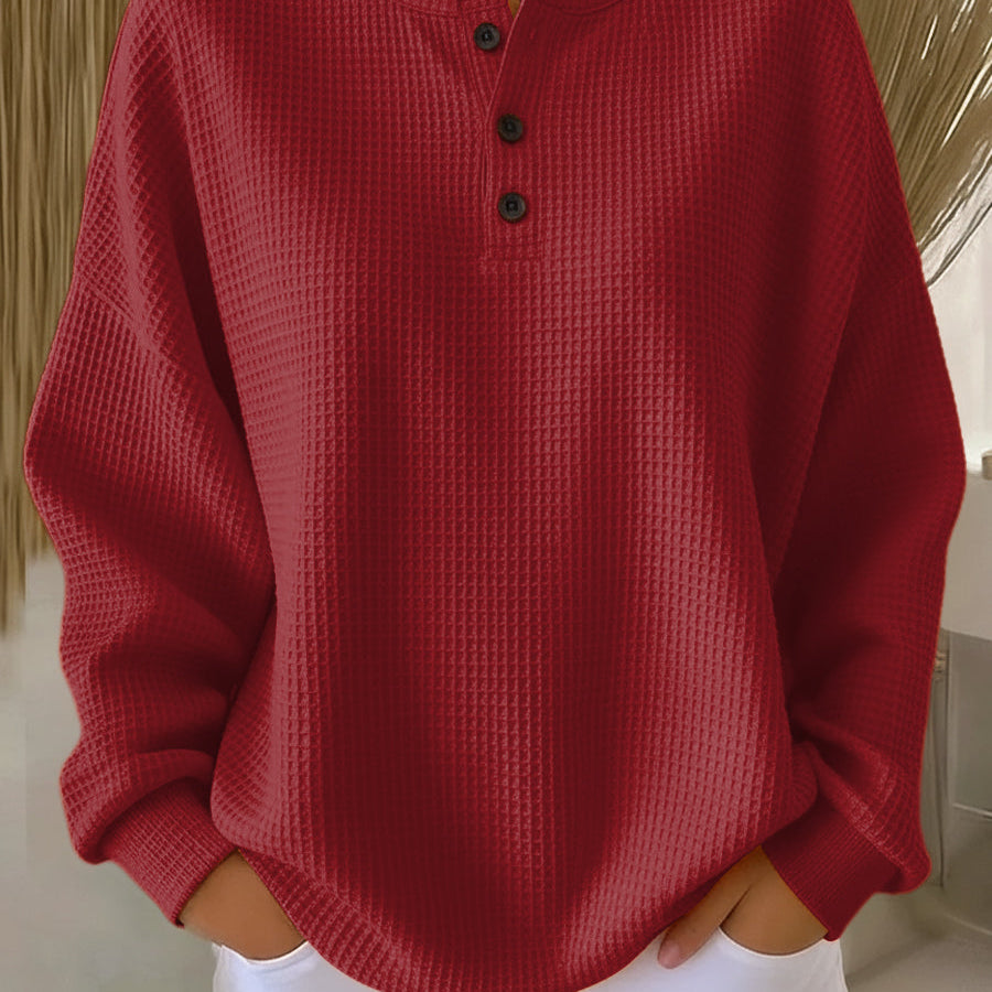 Helle™ | Sweater de Malha em Waffle