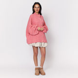 Maria Inês – Cardigan Oversized com Botões Statement de Luxo