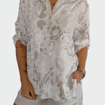 Johanne | Blusa de flores azuis