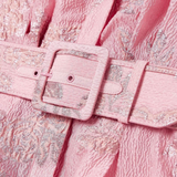 Beatrice - Vestido rosa com mangas bufantes