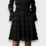 Patrícia – Vestido Midi com Franjas Transparentes