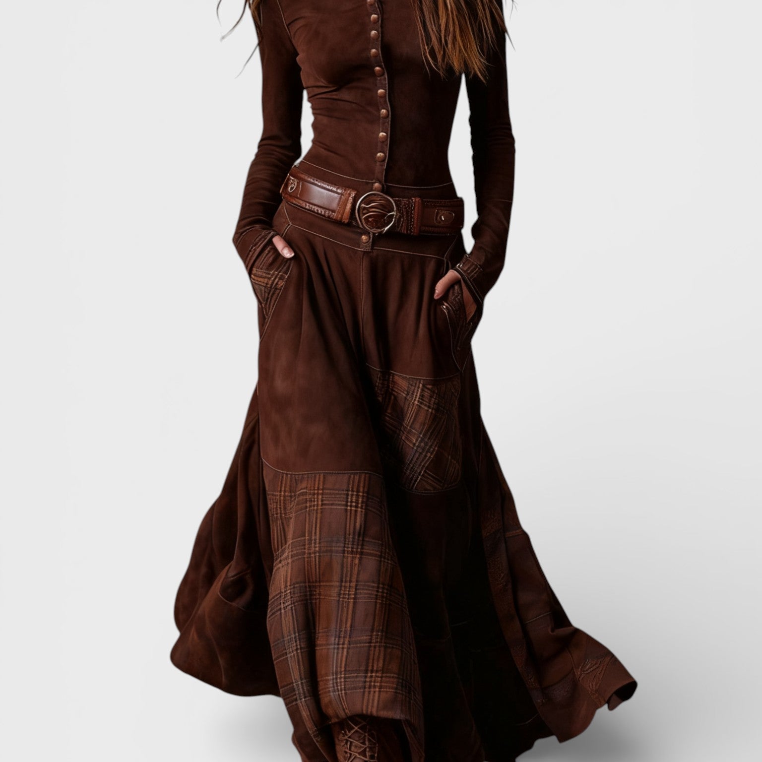 Graciete - Vestido de camurça com cinto