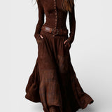 Graciete - Vestido de camurça com cinto