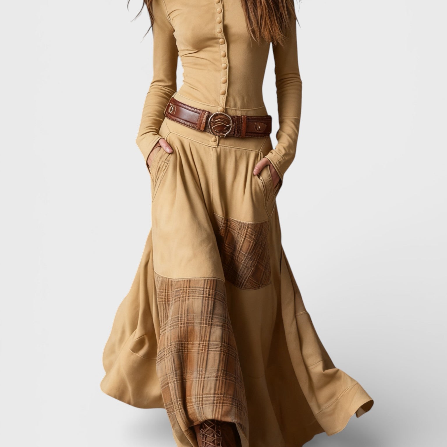 Graciete - Vestido de camurça com cinto