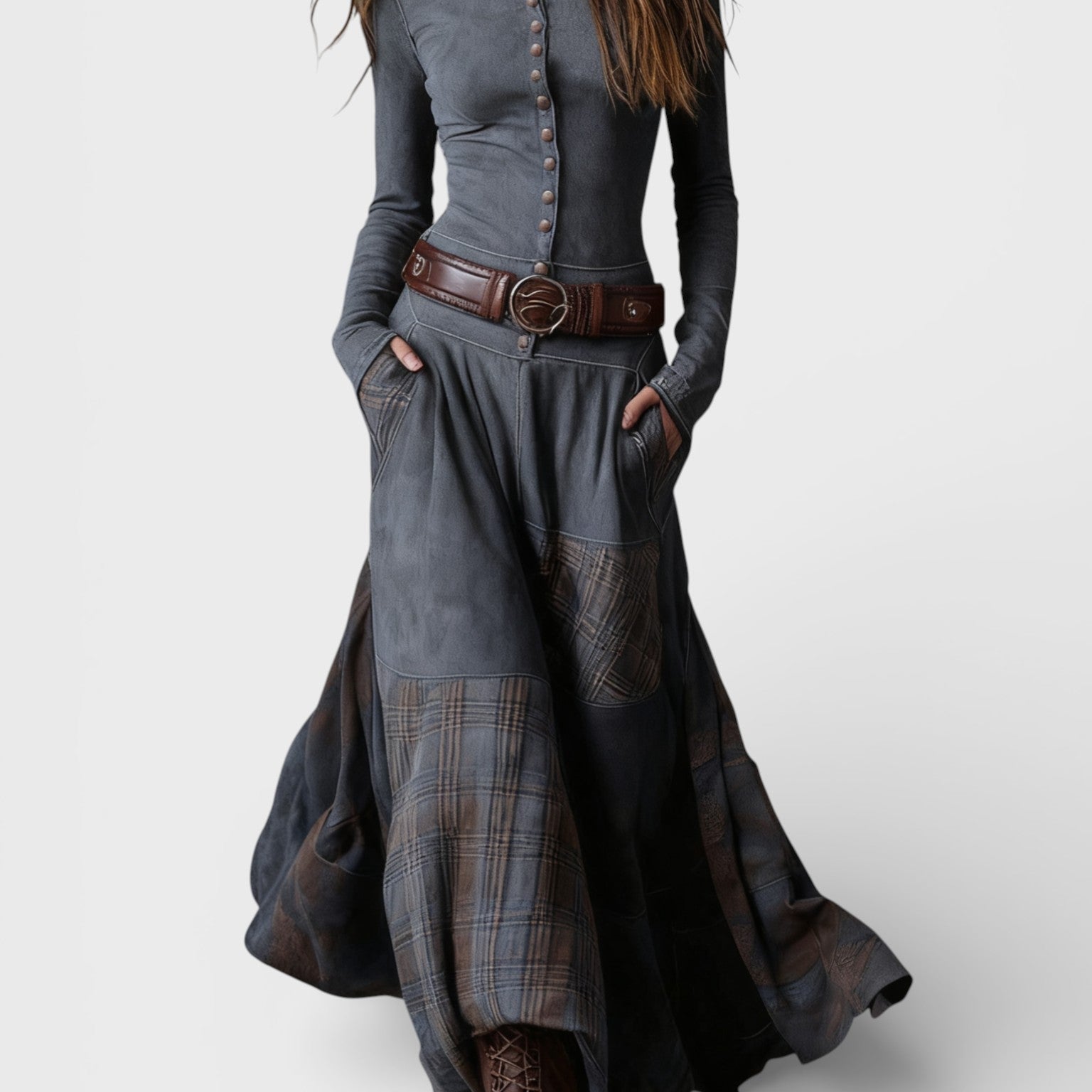 Graciete - Vestido de camurça com cinto