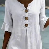 Vestido informal de mulher com botões