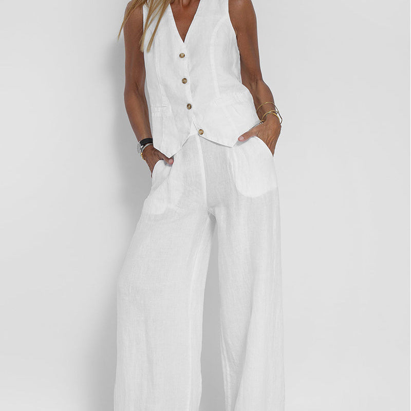 Ella | Conjunto de calças largas com colete