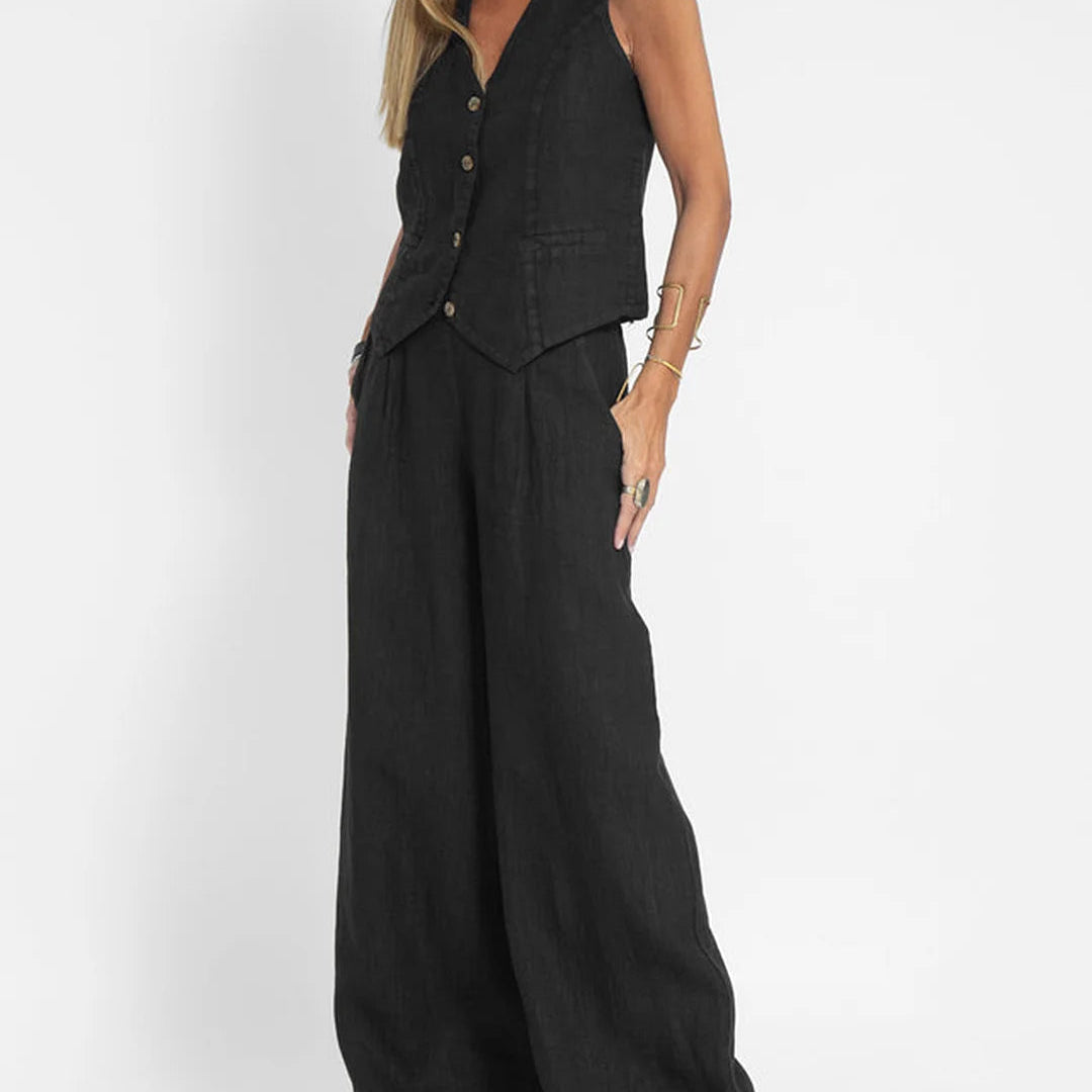 Ella | Conjunto de calças largas com colete