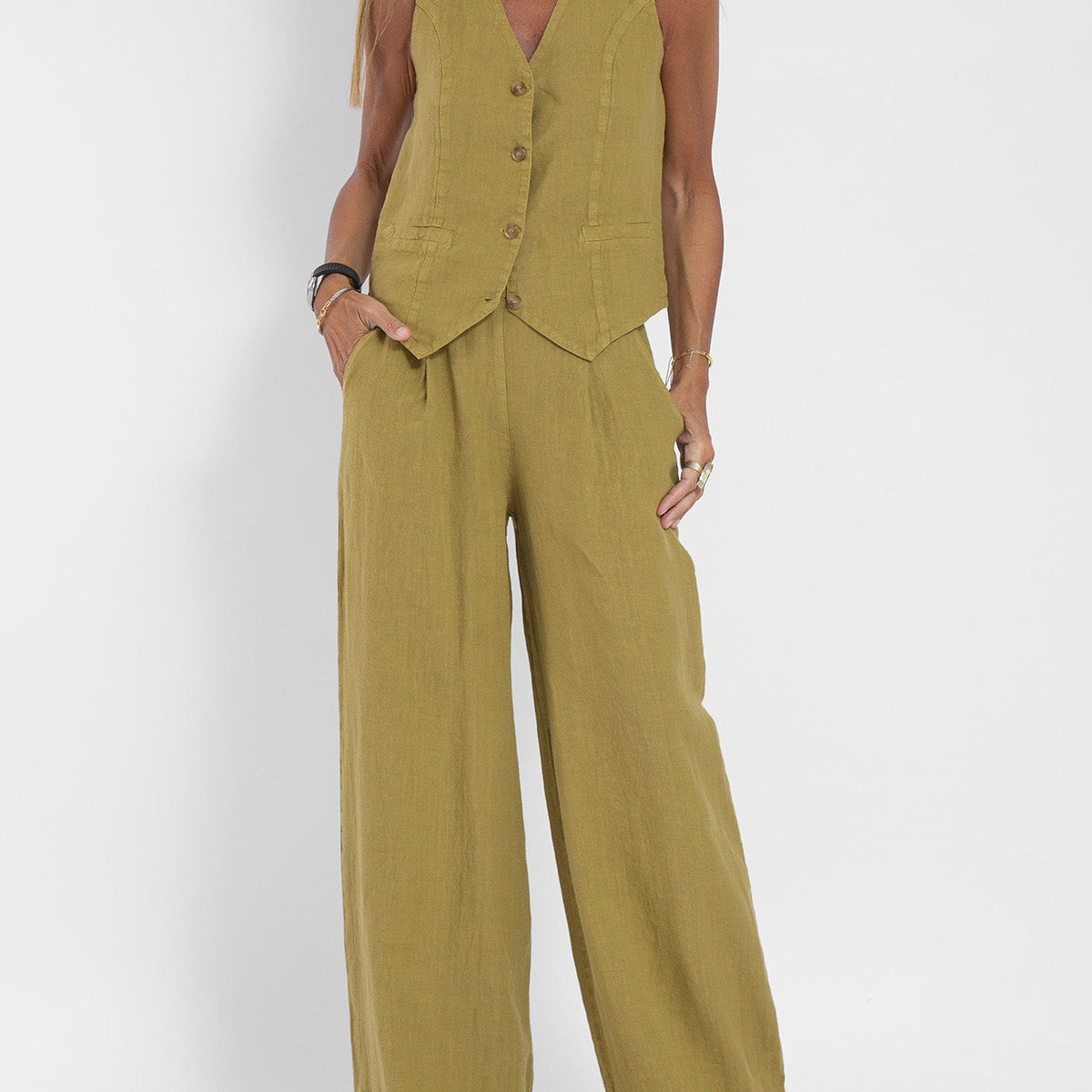 Ella | Conjunto de calças largas com colete