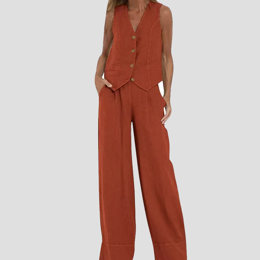 Ella | Conjunto de calças largas com colete