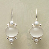 Brincos Vintage com Cristal Branco e Pérola