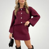 Valentina – Conjunto "Button-Down" de Camisa e Saia