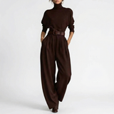 Carminho - Camisola de Gola Alta e Calças de Cintura Alta