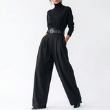 Carminho - Camisola de Gola Alta e Calças de Cintura Alta