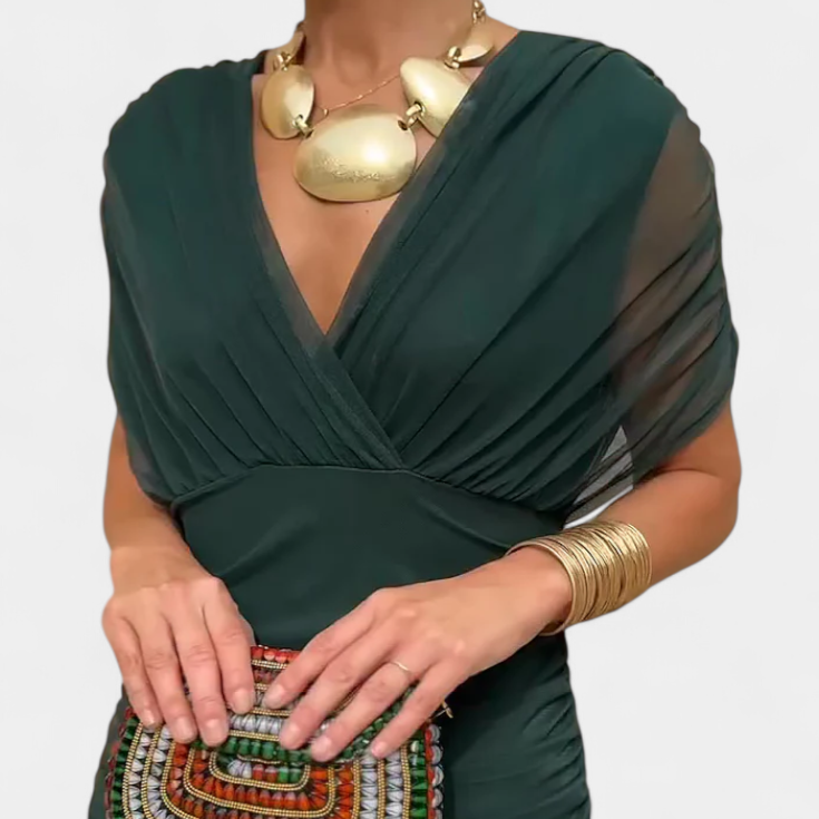 Alondra – Vestido com Estampa Floral e Cintura Esculpida