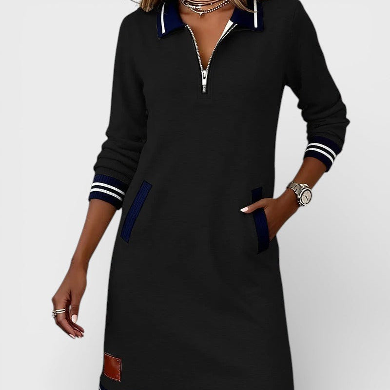 Conceição - Vestido Chic Com Mangas Longas em Algodão