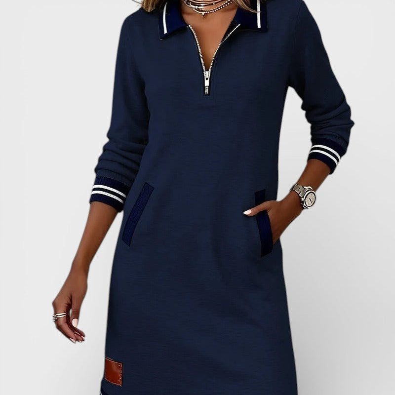 Conceição - Vestido Chic Com Mangas Longas em Algodão